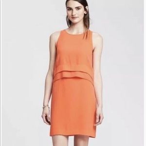 NWT Banana Republic Neon Orange Tiered Shift Dress